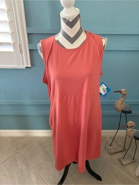 Columbia Sportswear PFG Woman’s Everyday Orange Sleeveless Dress W/Pockets XXL